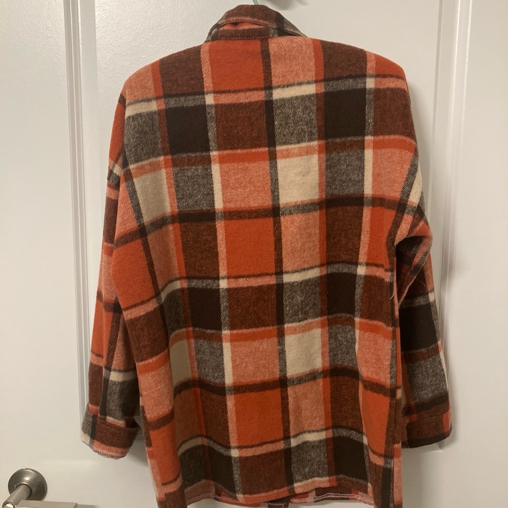 Plaid Button-Up Shacket - Picture 2 of 2